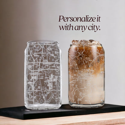 City Map Glass Cup