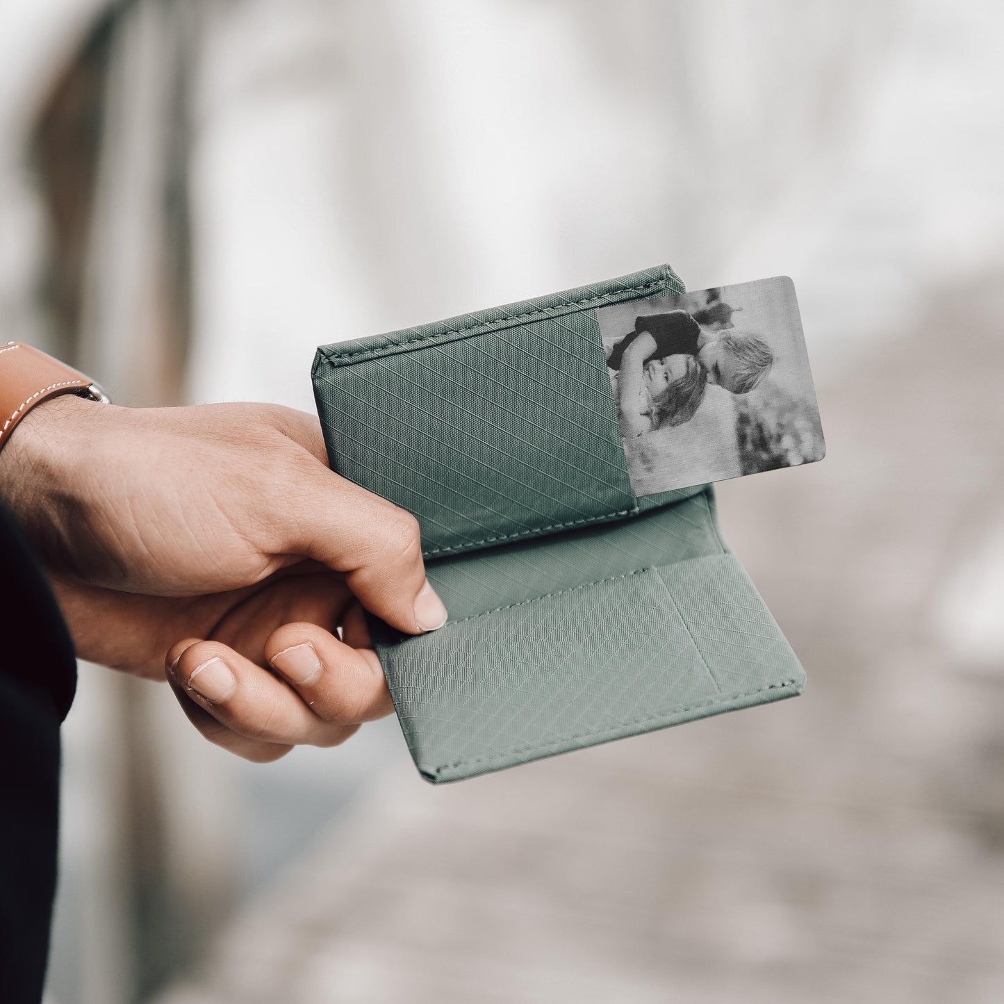 "Your Photo, Your Words" Metal Wallet Card