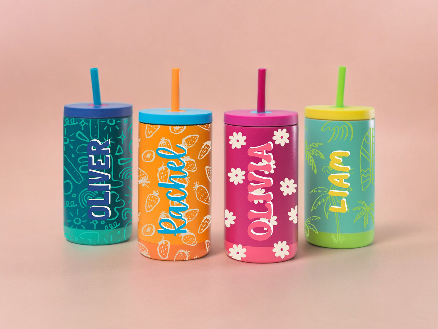 Custom Name Tumbler for Kids, Girls & Boys Water Bottle for Back To School, Personalized Kids Birthday Gift, Custom Toddler Tumbler Thermos